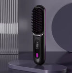 Heated Styling Brush Cordless Ceramic Bristles For Short Hair