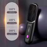 Heated Styling Brush Cordless Ceramic Bristles Scalp Protection