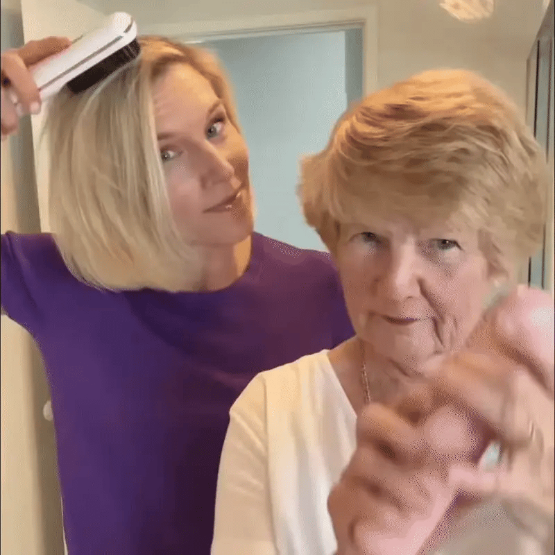 Heated Styling Brush Cordless Ceramic Bristles Scalp Protection