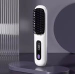 Heated Styling Brush Cordless Ceramic Bristles Scalp Protection