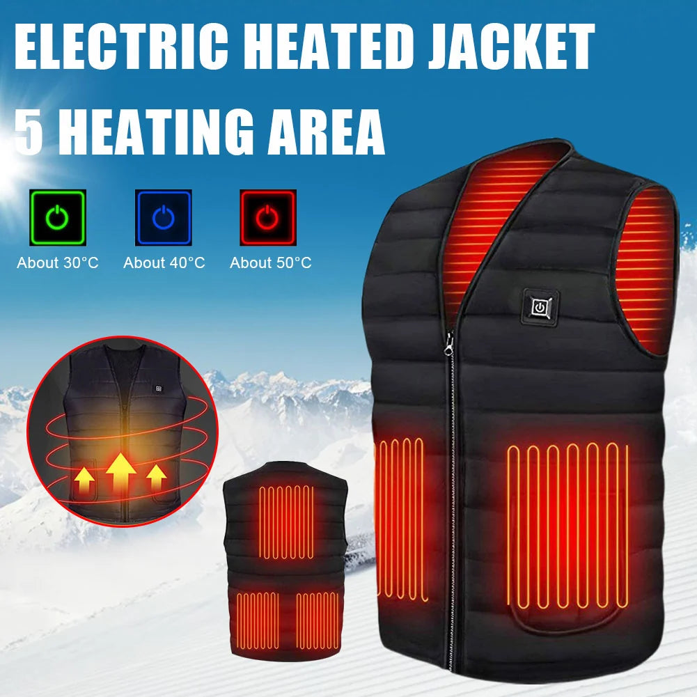 Heated Vest 5-Zone Heating 3 Heat Settings