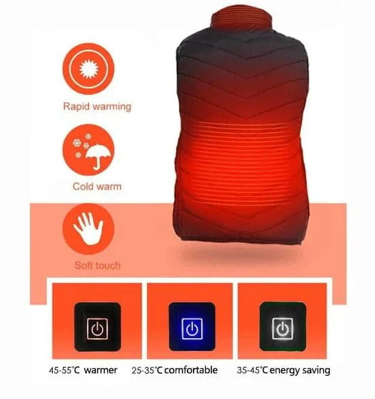 Heated Vest Adjustable Heat & 12-Hour Warmth