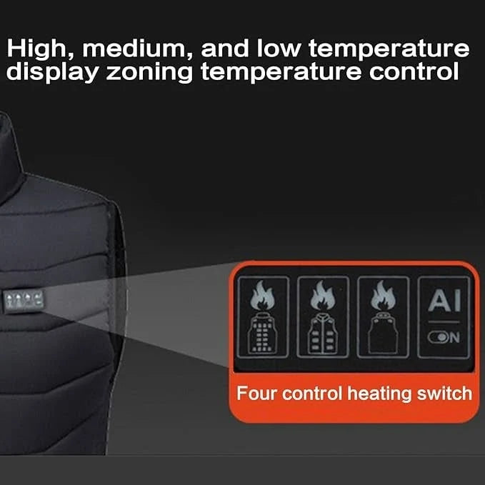 Heated Vest Rechargeable Multiple Heating Zones 4 Settings