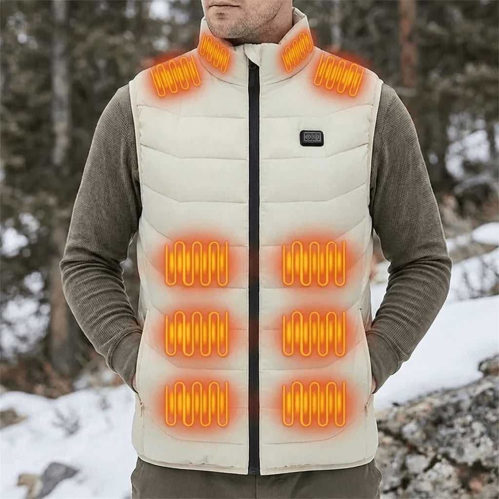 Heated Vest USB-Powered 28 Heating Zones Adjustable Settings