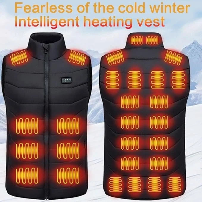 Heated Vest USB-Powered 28 Heating Zones Adjustable Settings