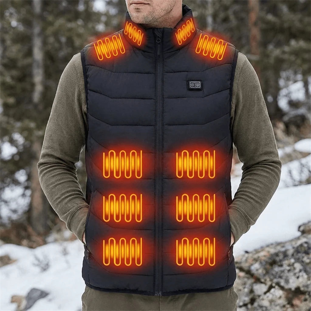 Heated Vest USB-Powered 28-Zone Heating Quilted Design