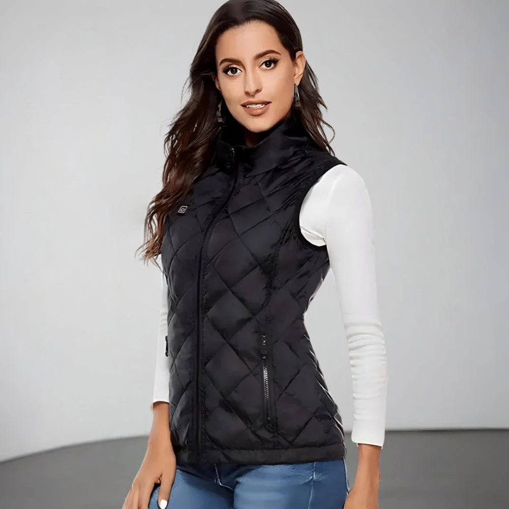 Heated Vest USB-Powered Nine Heating Zones Adjustable Heat Levels