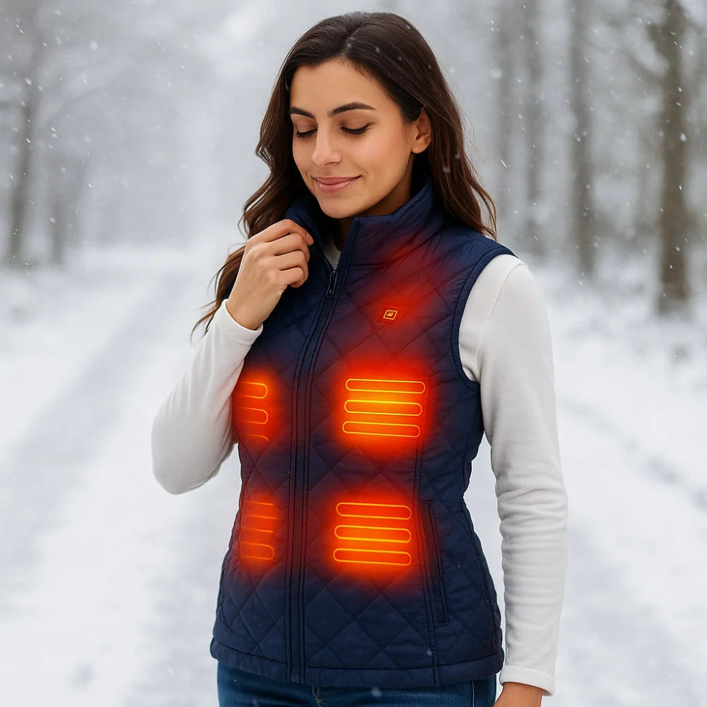 Heated Vest USB-Powered Nine Heating Zones Adjustable Heat Levels