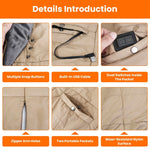 Heated Wrap Blanket Six-Zone USB-Powered with Pockets