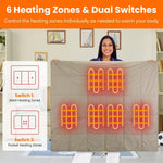 Heated Wrap Blanket Six-Zone USB-Powered with Pockets