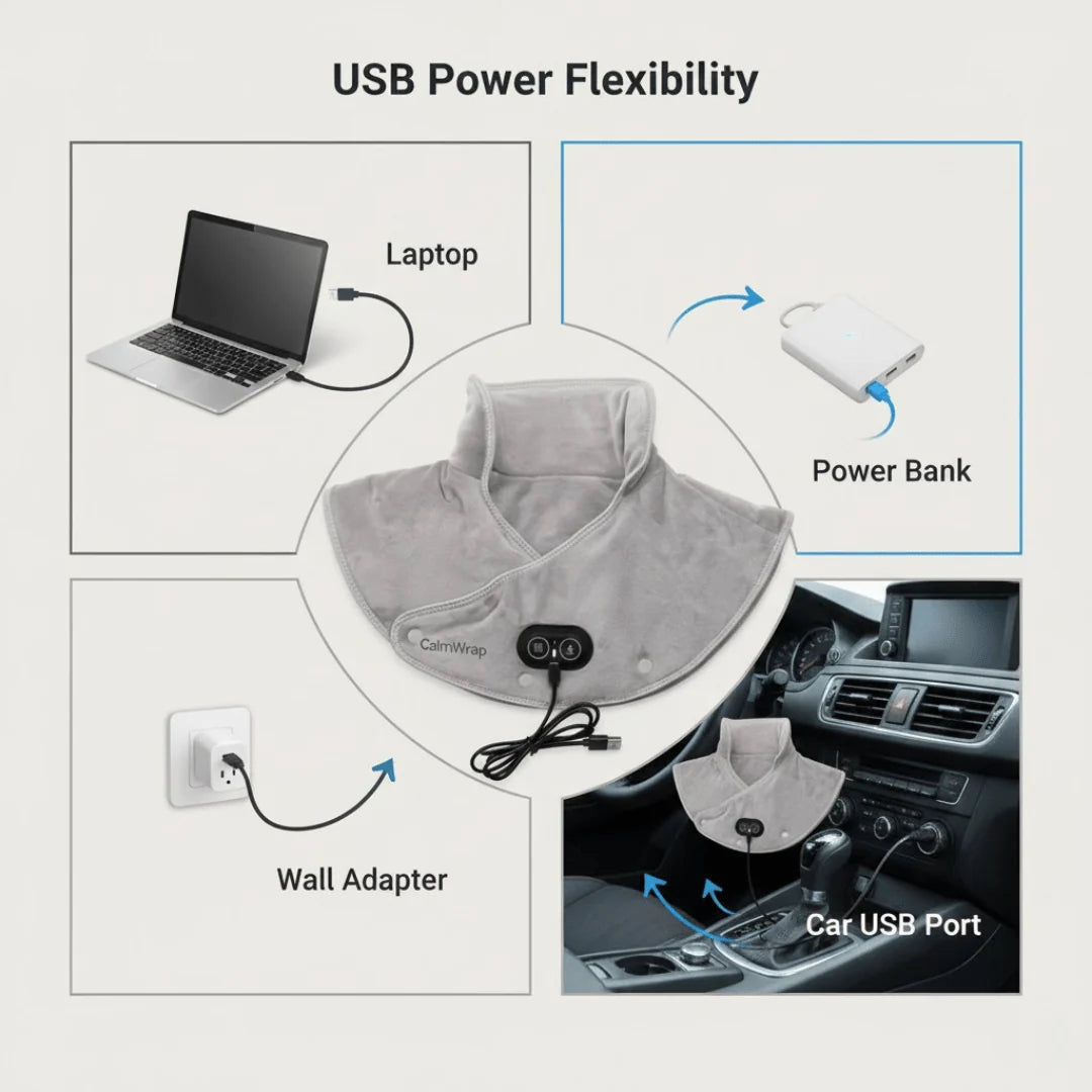 Heating Wrap Neck & Shoulder USB-Powered Adjustable Heat
