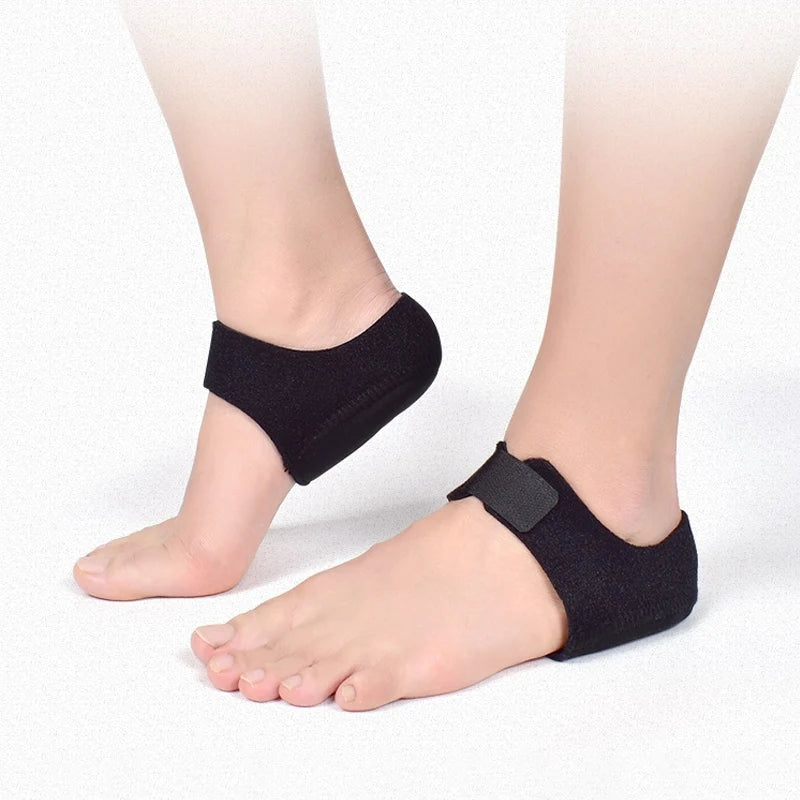 Heel Protector Sleeves Silicone Gel Cushioning Adjustable Strap Breathable Water-Resistant Design