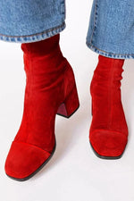 Heeled Boots Chunky Heel Side Zipper Non-Slip Sole