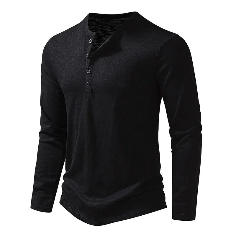 Henley Shirt 100% Cotton Slim Fit Lightweight
