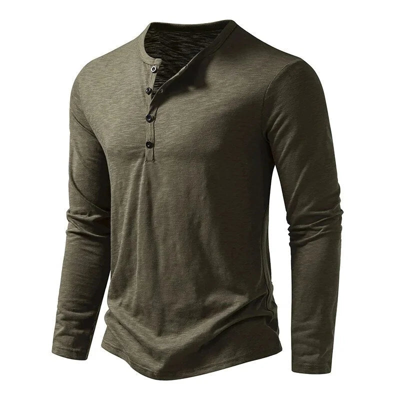 Henley Shirt 100% Cotton Slim Fit Lightweight