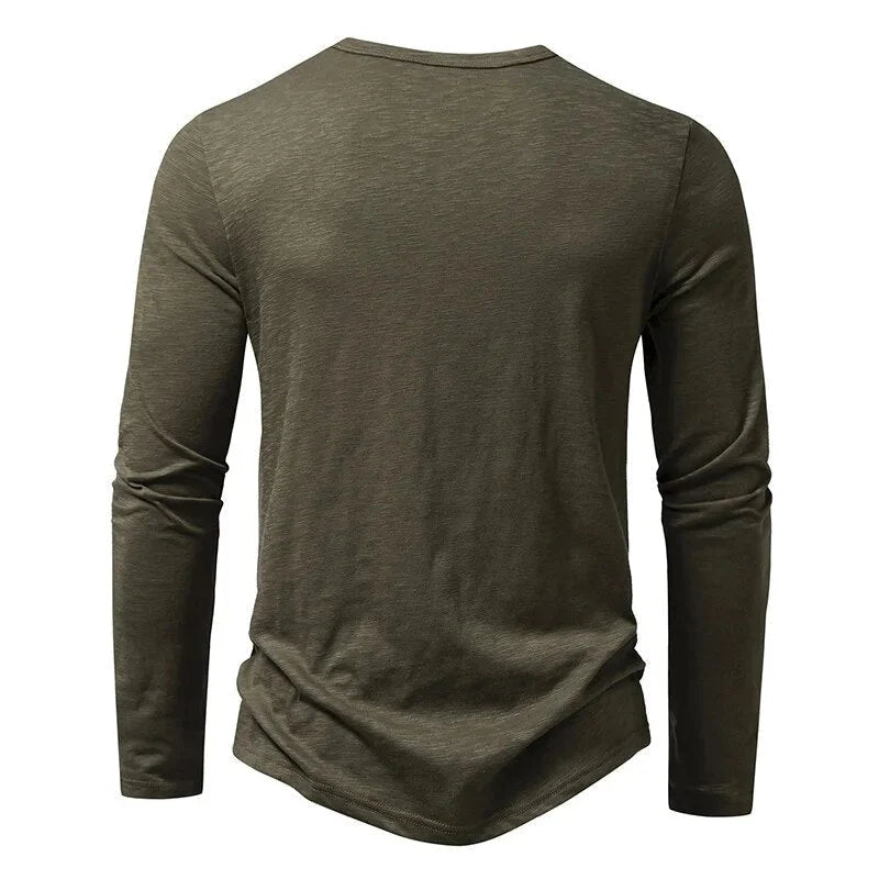 Henley Shirt 100% Cotton Slim Fit Lightweight