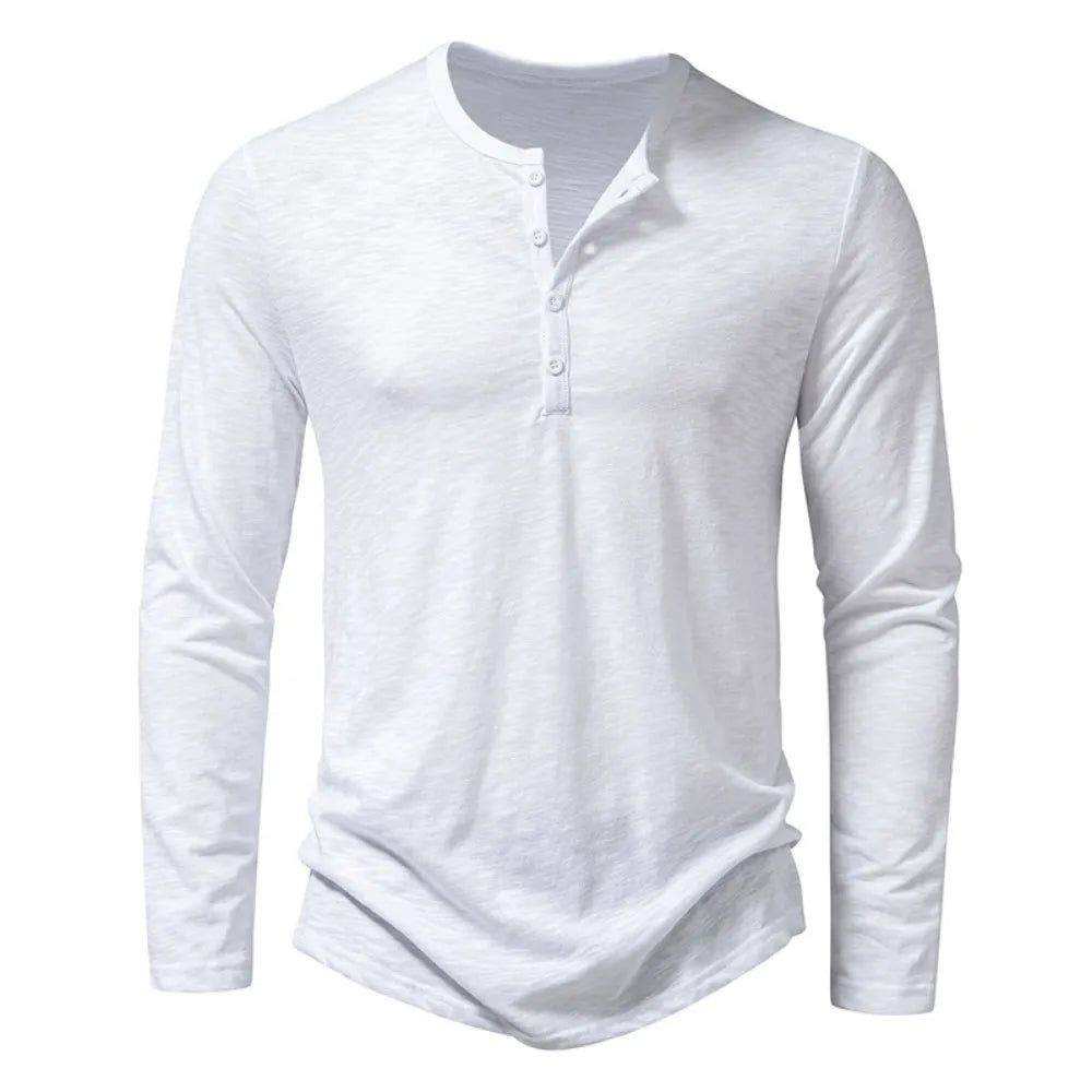 Henley Shirt 100% Cotton Slim Fit Lightweight