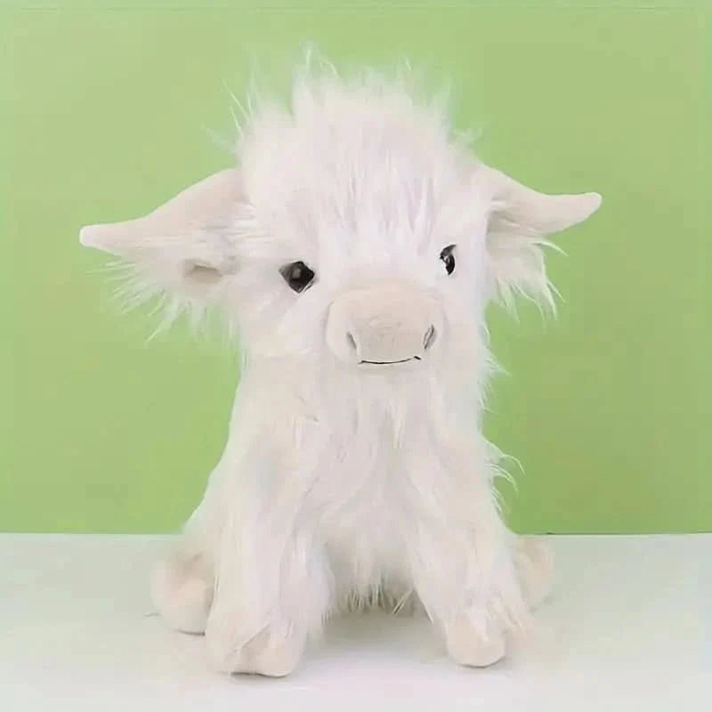 Highland Cow Plush Toy Super-Soft Shaggy Mane 9.8 Inch