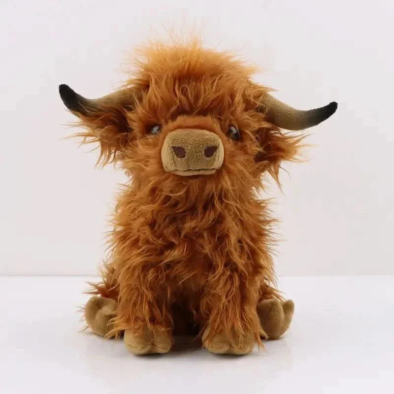 Highland Cow Plush Toy Super-Soft Shaggy Mane 9.8 Inch
