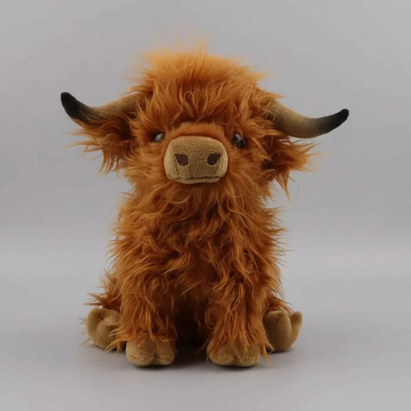 Highland Cow Plush Toy Super-Soft Shaggy Mane 9.8 Inch