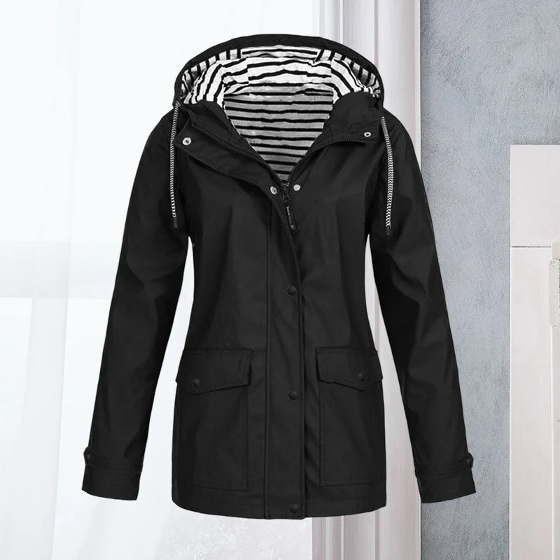 Hiking Jacket Waterproof Lightly Padded Adjustable Fit & Pockets