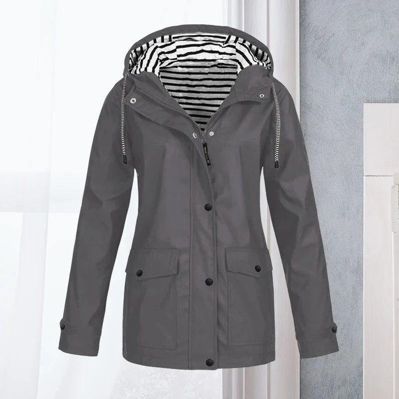 Hiking Jacket Waterproof Lightly Padded Adjustable Fit & Pockets