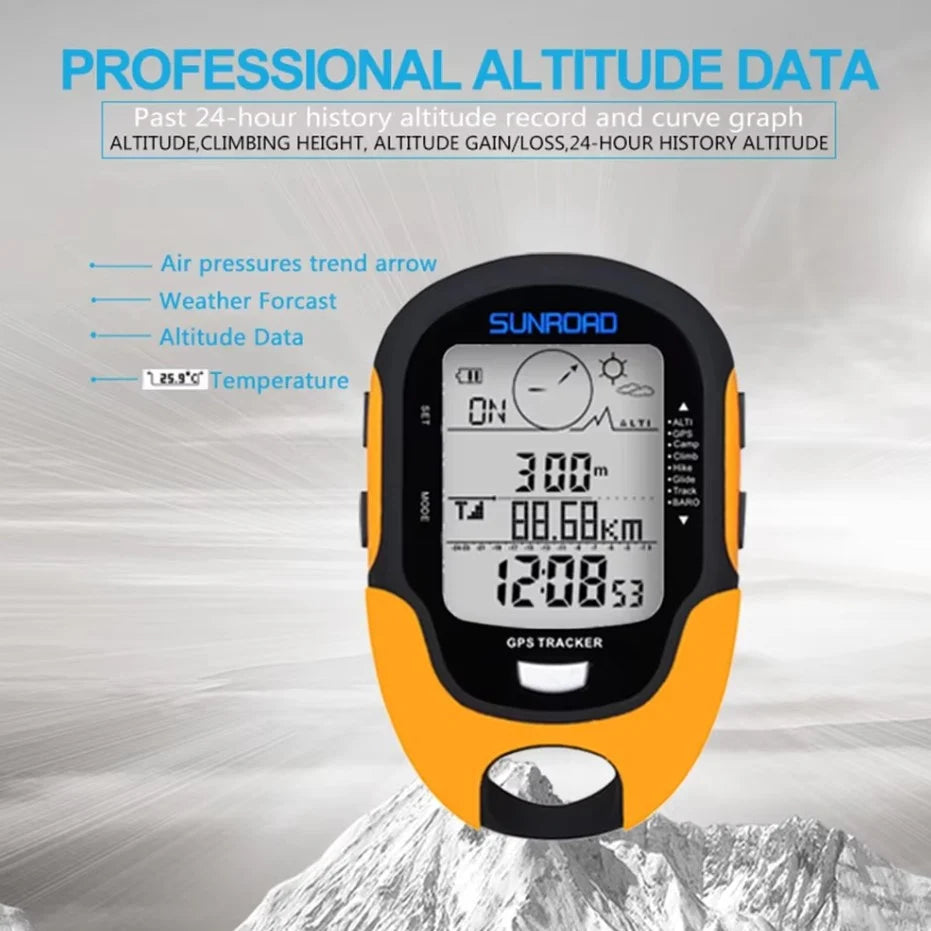 Hiking Navigation Device 4-In-1 Swiss Sensor Water-Resistant