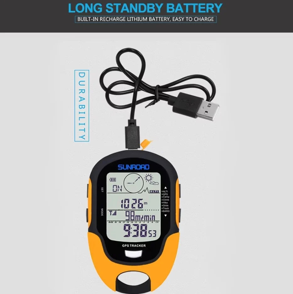 Hiking Navigation Device 4-In-1 Swiss Sensor Water-Resistant