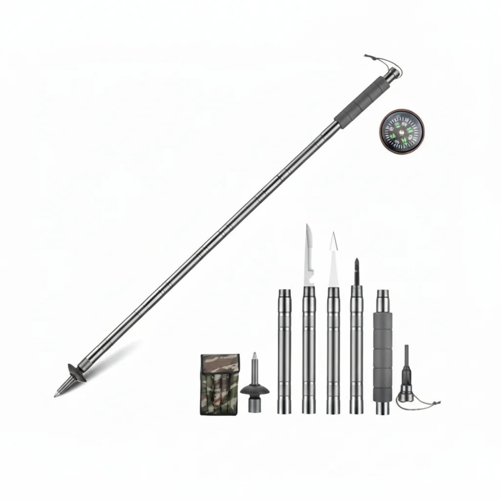 Hiking Pole Integrated Multitool Adjustable Length
