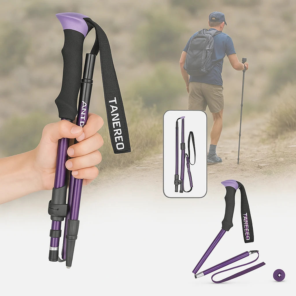 Hiking Poles Aluminum Foldable Quick-Lock EVA Foam Grip