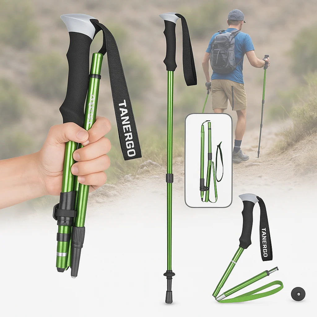 Hiking Poles Aluminum Foldable Quick-Lock EVA Foam Grip