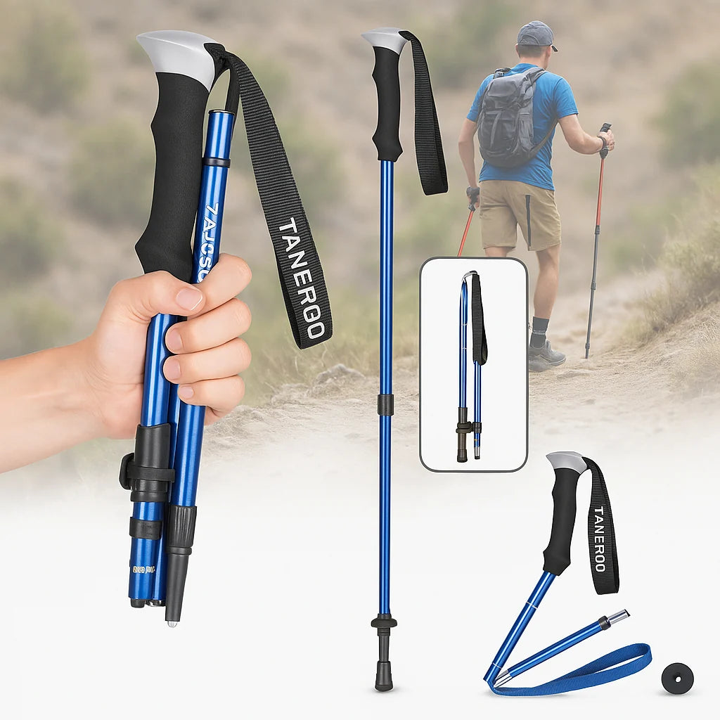 Hiking Poles Aluminum Foldable Quick-Lock EVA Foam Grip