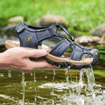 Hiking Sandals Closed-Toe Cowhide Leather Non-Slip