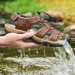 Hiking Sandals Closed-Toe Cowhide Leather & Non-Slip Sole