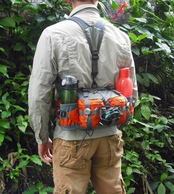 Hiking Waist Pack Dual Bottle Holders Water-Resistant