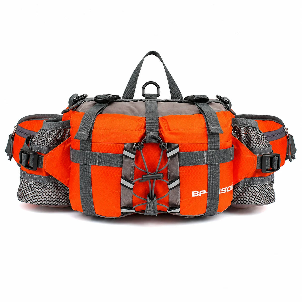 Hiking Waist Pack Dual Bottle Holders Water-Resistant Nylon