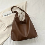 Hobo Bag Leather Spacious Shoulder Strap