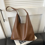 Hobo Bag Leather Spacious Shoulder Strap