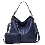 Hobo Handbag Water-Resistant Leather Hidden Anti-Theft Pocket
