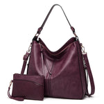 Hobo Handbag Water-Resistant Leather Hidden Anti-Theft Pocket