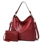 Hobo Handbag Water-Resistant Leather Hidden Anti-Theft Pocket