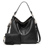 Hobo Handbag Water-Resistant Leather Hidden Anti-Theft Pocket
