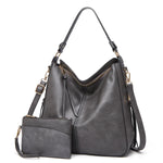 Hobo Handbag Water-Resistant Leather Hidden Anti-Theft Pocket