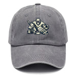 Hockey Cap Goalie Print Curved Brim Adjustable Strap