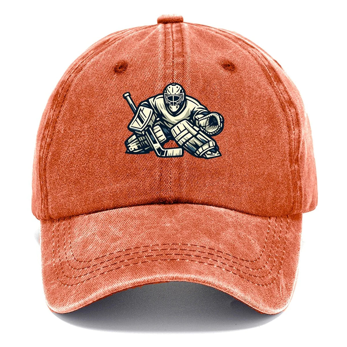 Hockey Cap Goalie Print Curved Brim Adjustable Strap