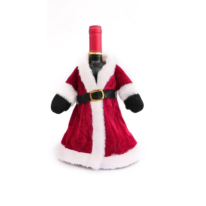 Holiday Bottle Cover Santa Claus Design Soft Durable Fabric