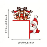 Holiday Door Decoration Santa & Reindeer Easy Hang Weather Resistant