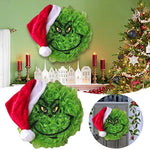 Holiday Door Wreath Grinch Face Weather-Resistant Indoor & Outdoor