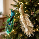 Holiday Feather Decoration Delicate Feathers & Sparkling Accents