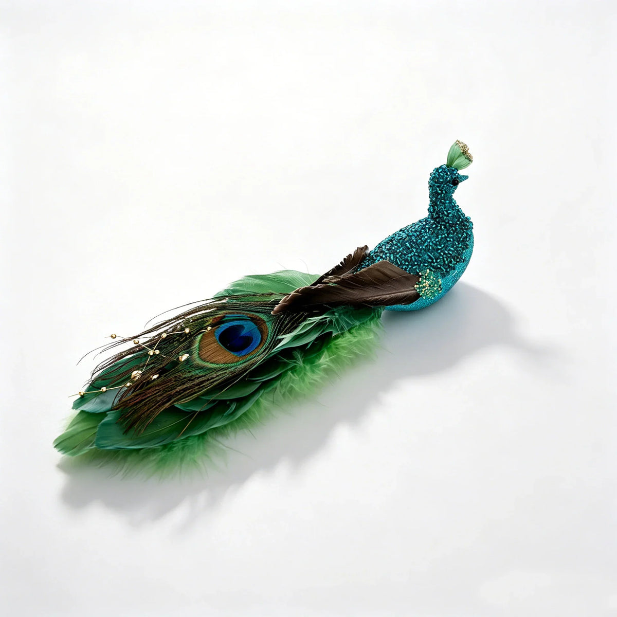 Holiday Feather Decoration Delicate Feathers & Sparkling Accents